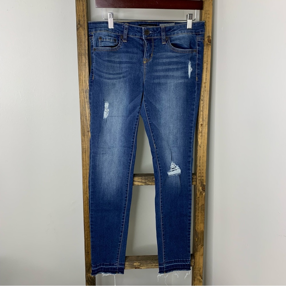 Aeropostale Jeggings Distressed Blue Jeans Size 6